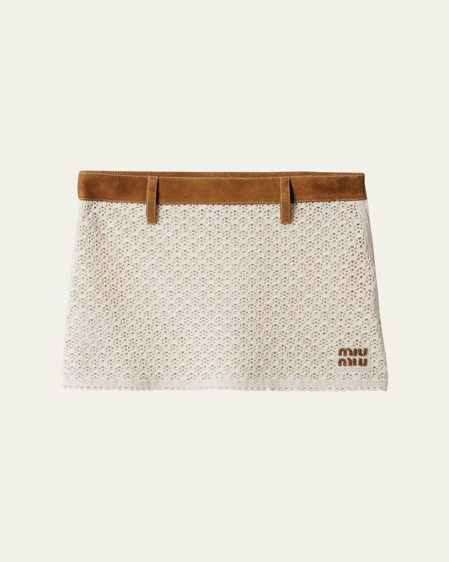 Cotton Crochet Pelle Mini Skirt